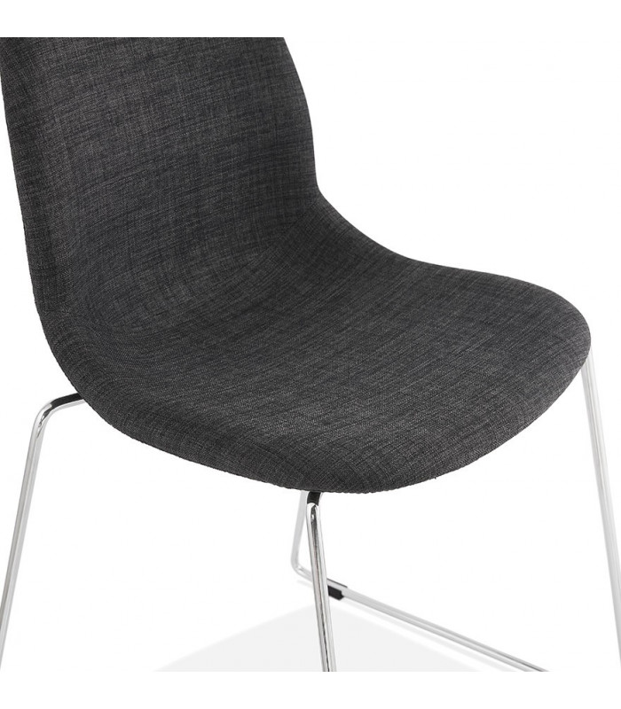 Chaise design gris foncé en tissu et métal Meteora