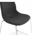 Chaise design gris foncé en tissu et métal Meteora