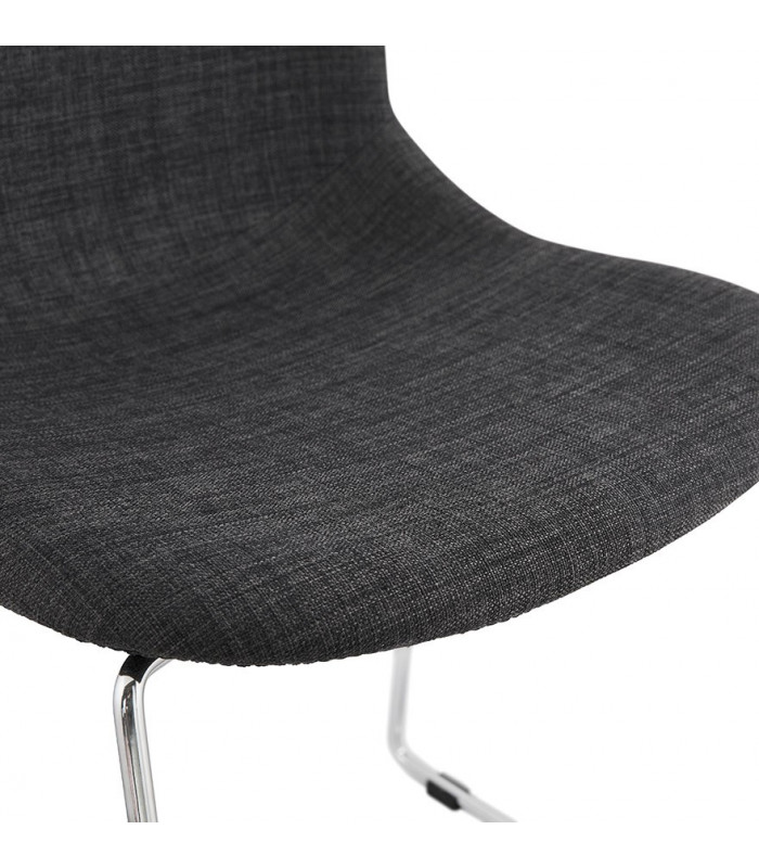 Chaise design gris foncé en tissu et métal Meteora