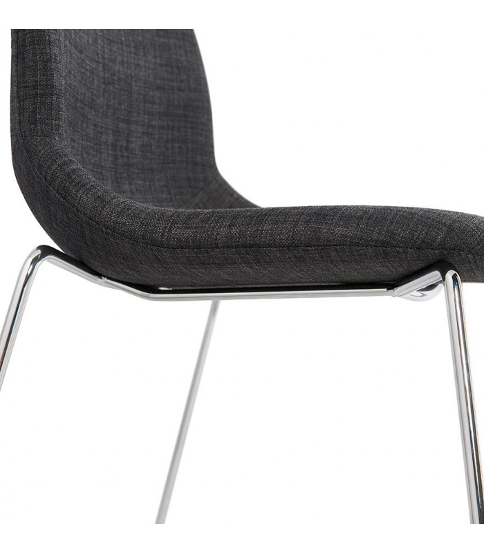 Chaise design gris foncé en tissu et métal Meteora