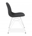 Chaise design gris foncé en tissu et métal Kora