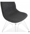 Chaise design gris foncé en tissu et métal Kora
