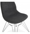 Chaise design gris foncé en tissu et métal Kora