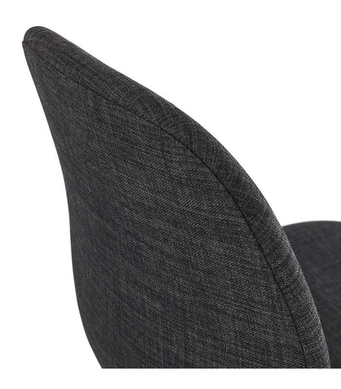 Chaise design gris foncé en tissu et métal Kora