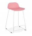 Tabouret de bar design rose en plastique et métal Monaco Mini