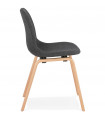Chaise design gris foncé en tissu et bois Bernice