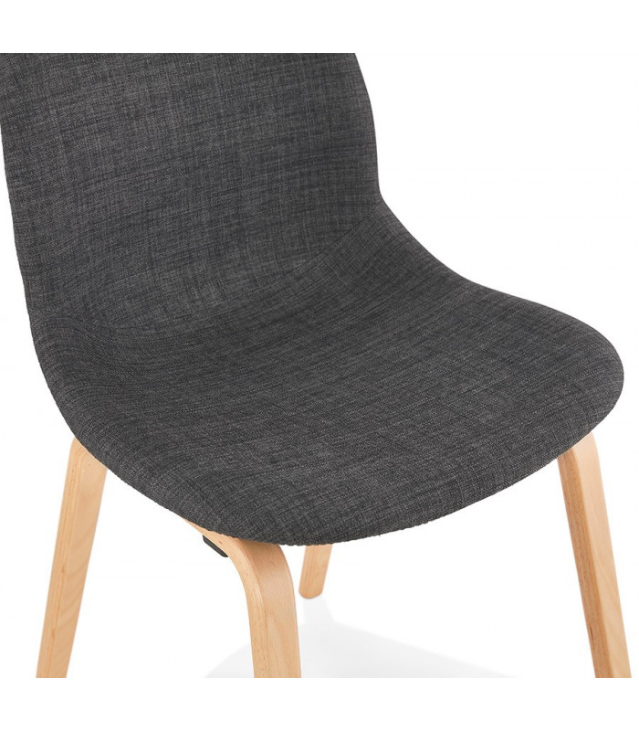 Chaise design gris foncé en tissu et bois Bernice