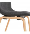 Chaise design gris foncé en tissu et bois Bernice