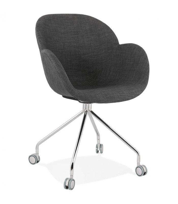 Fauteuil design gris foncé en tissu Jemma