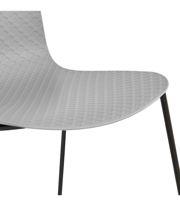 Chaise design gris en plastique et métal Amalfi