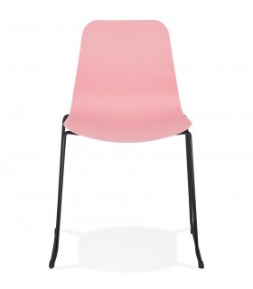 Chaise design rose en plastique et métal Amalfi