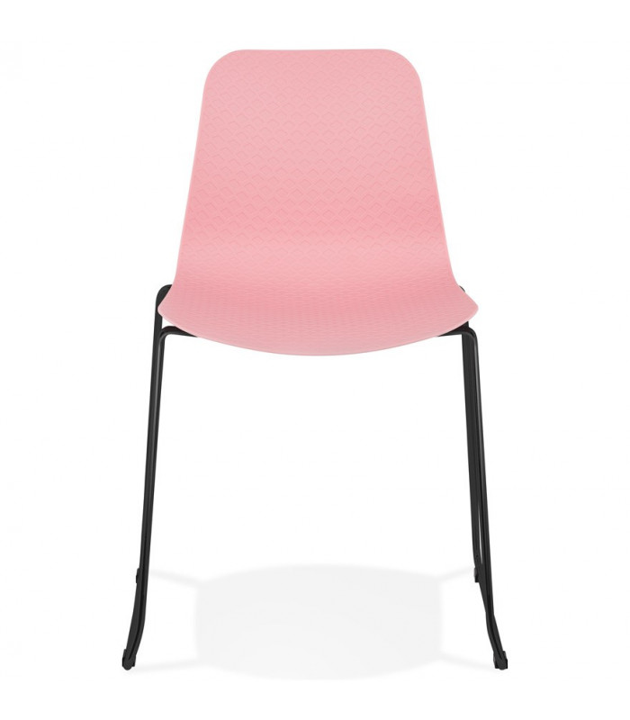 Chaise design rose en plastique et métal Amalfi
