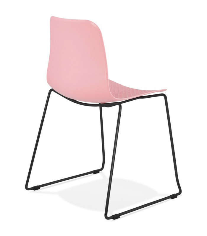 Chaise design rose en plastique et métal Amalfi