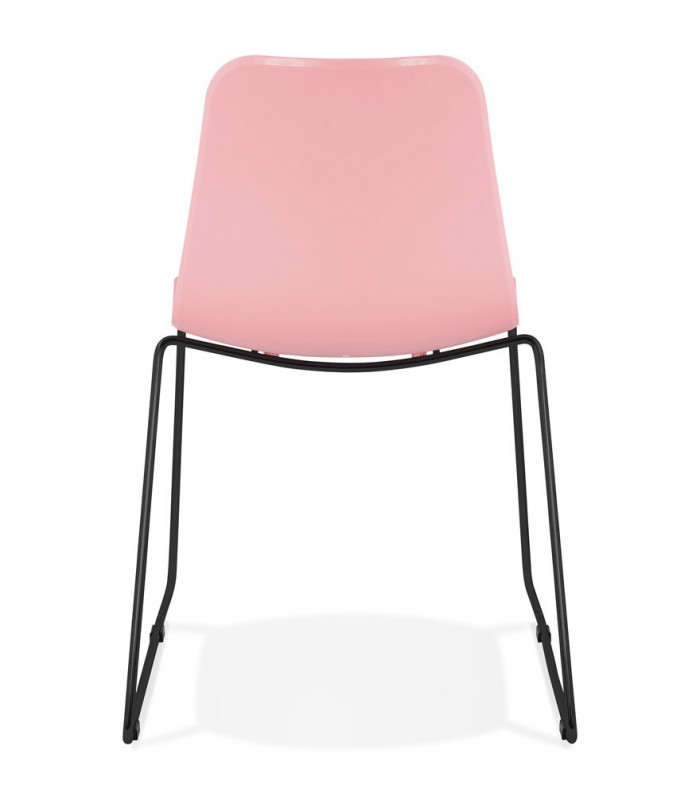 Chaise design rose en plastique et métal Amalfi