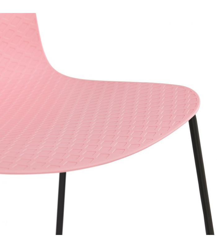 Chaise design rose en plastique et métal Amalfi