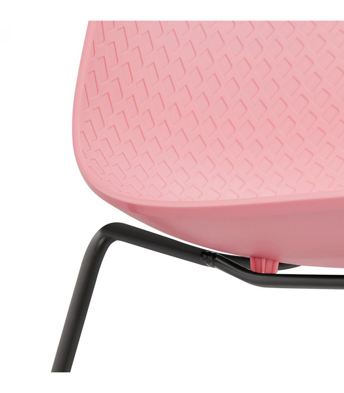 Chaise design rose en plastique et métal Amalfi