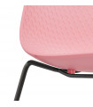 Chaise design rose en plastique et métal Amalfi