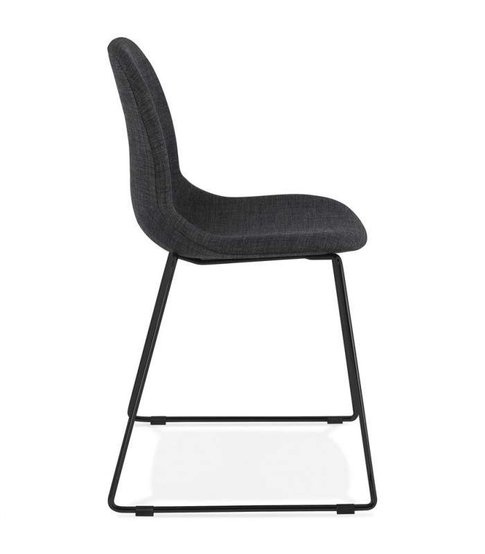 Chaise design gris foncé en tissu et métal Meteora