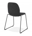 Chaise design gris foncé en tissu et métal Meteora