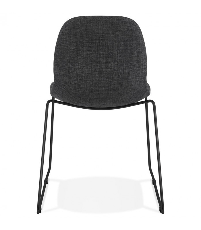 Chaise design gris foncé en tissu et métal Meteora