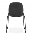 Chaise design gris foncé en tissu et métal Meteora