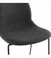 Chaise design gris foncé en tissu et métal Meteora