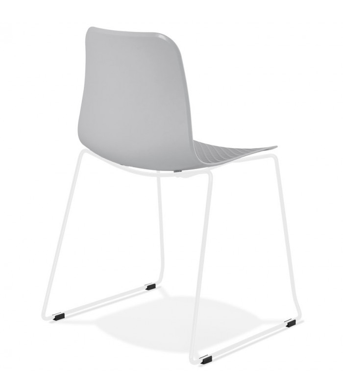 Chaise design gris en plastique et métal Amalfi