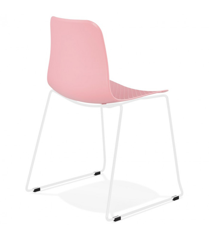 Chaise design rose en plastique et métal Amalfi