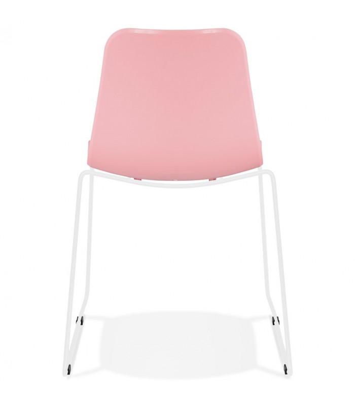 Chaise design rose en plastique et métal Amalfi