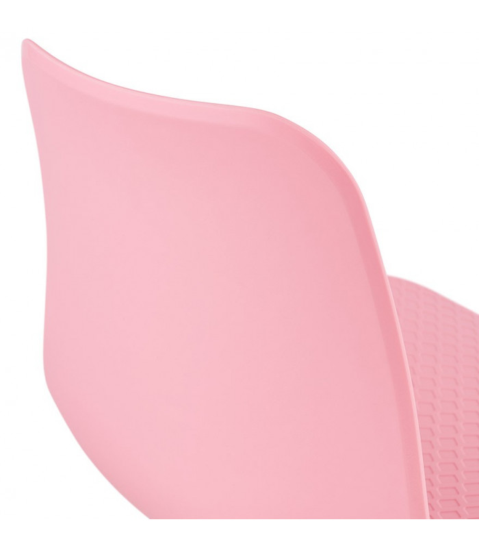 Chaise design rose en plastique et métal Amalfi