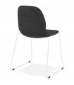 Chaise design gris foncé en tissu et métal Meteora