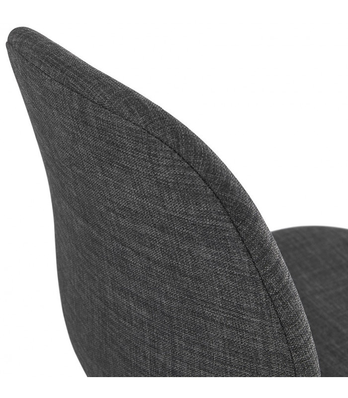 Chaise design gris foncé en tissu et métal Meteora
