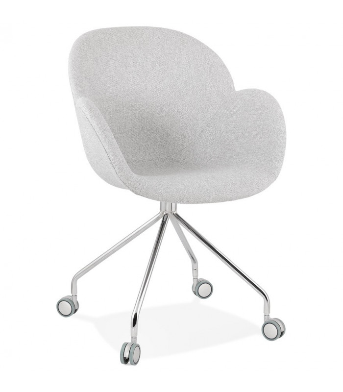 Fauteuil design gris clair en tissu Jemma