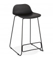 Tabouret de bar design noir en plastique et métal Monaco Mini