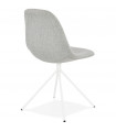 Chaise design gris clair en tissu et métal Dara