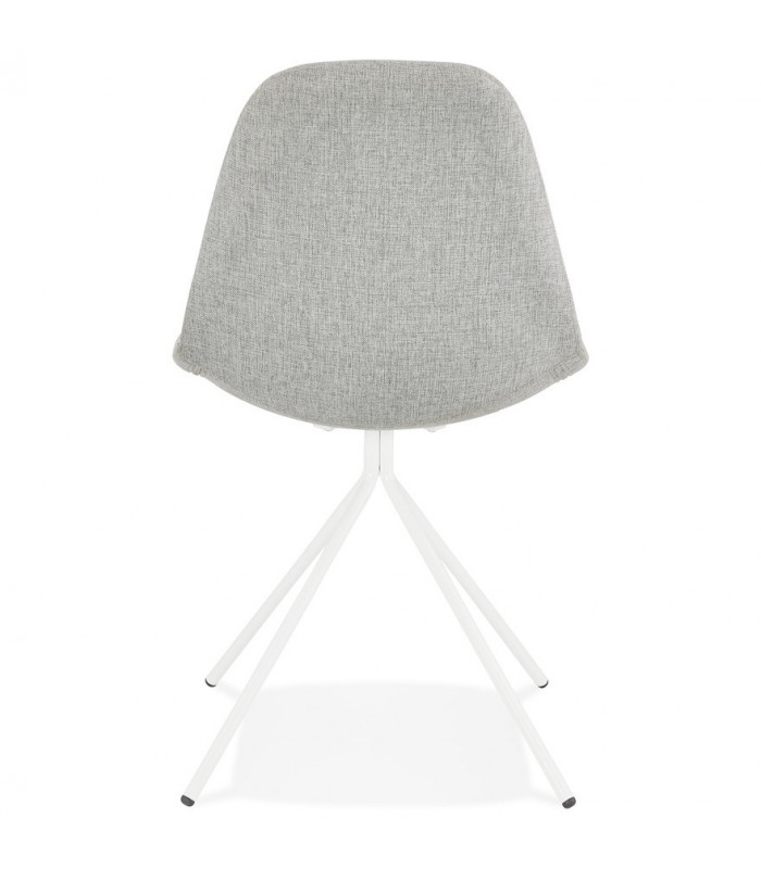Chaise design gris clair en tissu et métal Dara