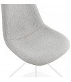 Chaise design gris clair en tissu et métal Dara