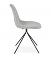 Chaise design gris clair en tissu et métal Dara