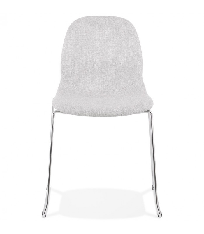 Chaise design gris clair en tissu et métal Meteora