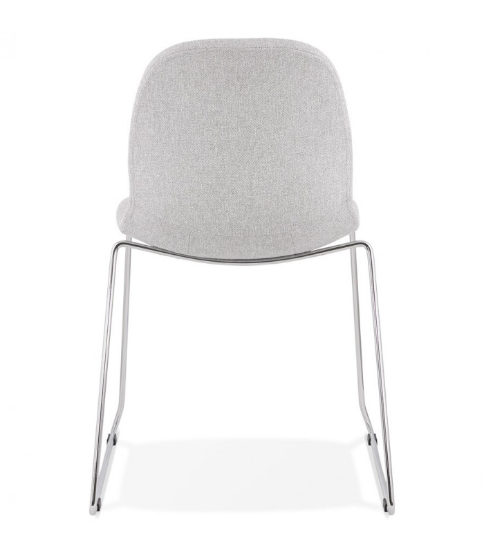 Chaise design gris clair en tissu et métal Meteora