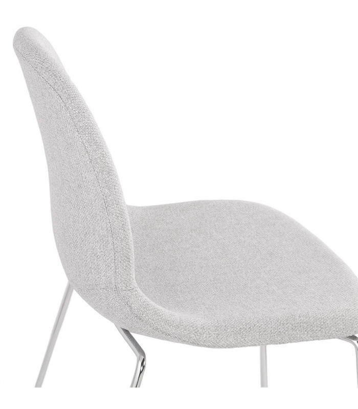 Chaise design gris clair en tissu et métal Meteora