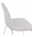 Chaise design gris clair en tissu et métal Meteora