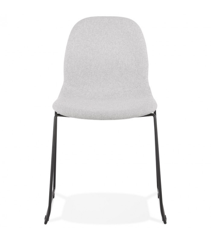 Chaise design gris clair en tissu et métal Meteora