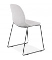 Chaise design gris clair en tissu et métal Meteora