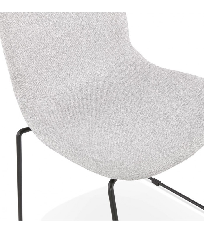 Chaise design gris clair en tissu et métal Meteora