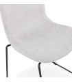 Chaise design gris clair en tissu et métal Meteora