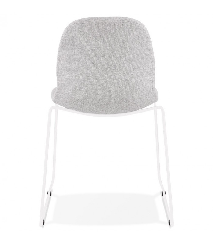 Chaise design gris clair en tissu et métal Meteora