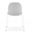 Chaise design gris clair en tissu et métal Meteora