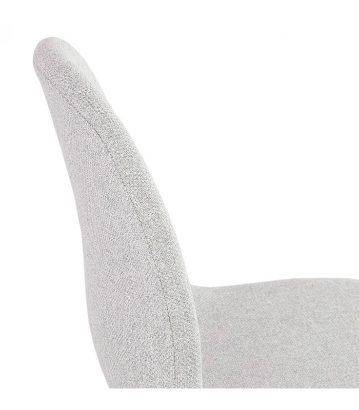 Chaise design gris clair en tissu et métal Meteora