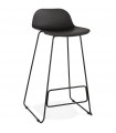 Tabouret de bar design noir en plastique et métal Monaco